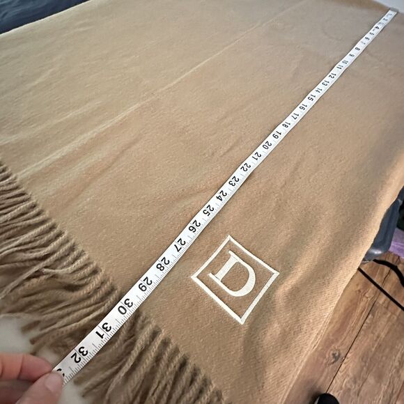 Bedford Collections Edinburgh Throw Sandalwood Blanket Faux Cashmere Monogrammed - Picture 9 of 9